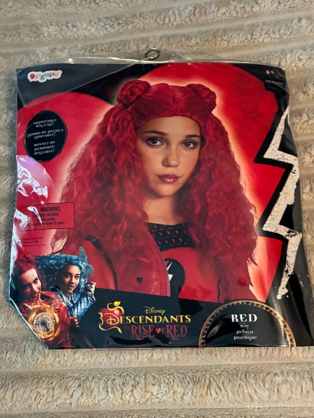 DISNEY DESCENDANTS RISE OF RED ADJUSTABLE WIG CAP-DISGUISE-YOUTH ONE SIZE-NWT!